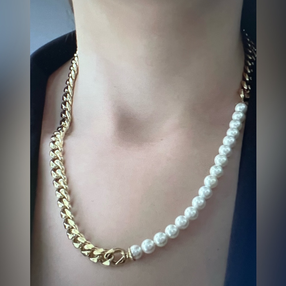 Rare-Romance Pearl Cuban Chain/Choker